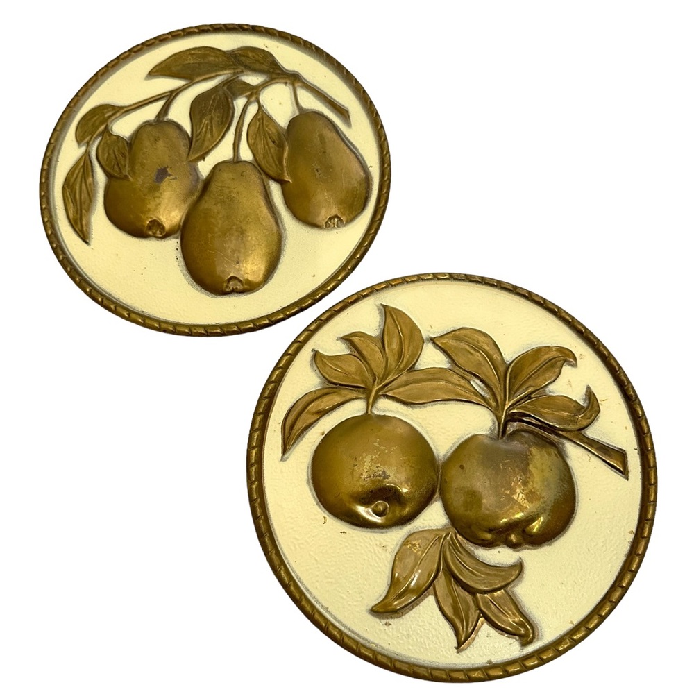 Epic Brass Embossed Fruit Wall Plates England